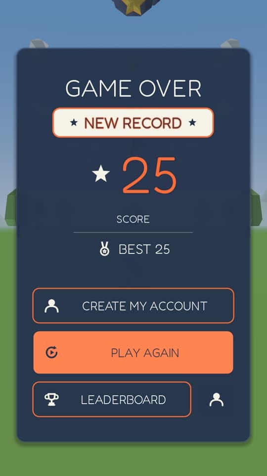 Flock League screenshot 4: game over and best score